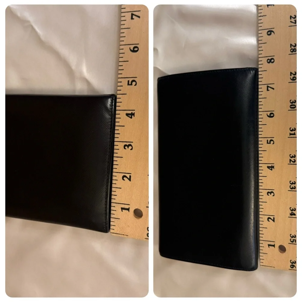 Ferragamo Black Saffiano Leather Continental Wallet – Moderate Wear